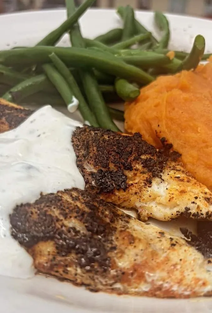 Blackened Perch Dinner